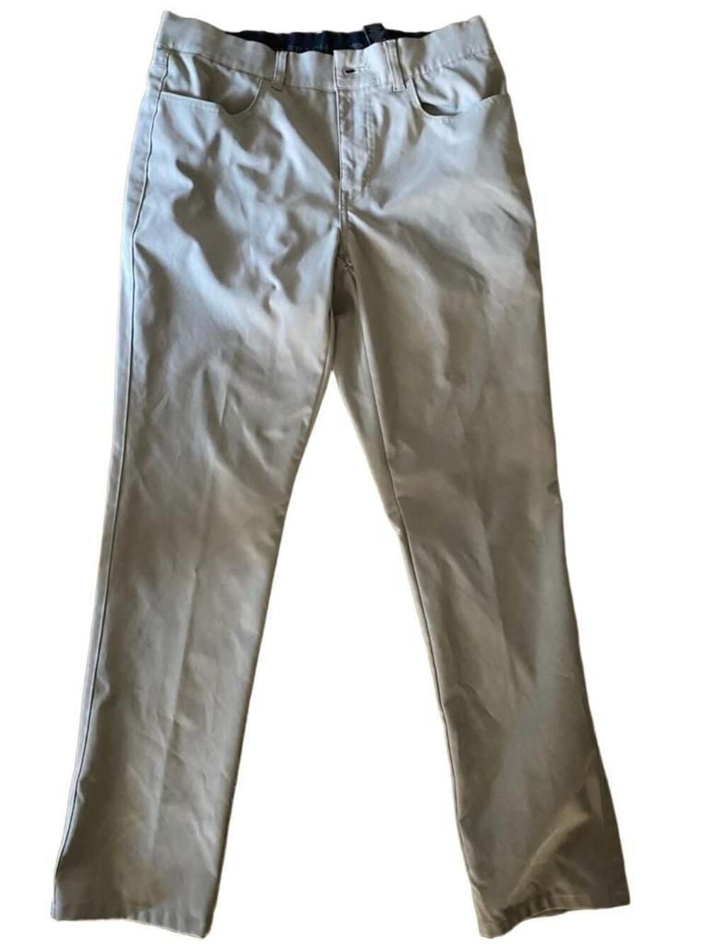 Pebble Beach Men's Khaki Performance Slim Fit Trousers Size 32x30